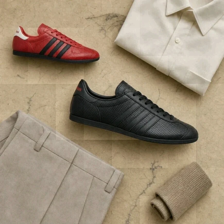 結論adidas-JAPAN-コーデはIラインと差し色1点引きが最強
